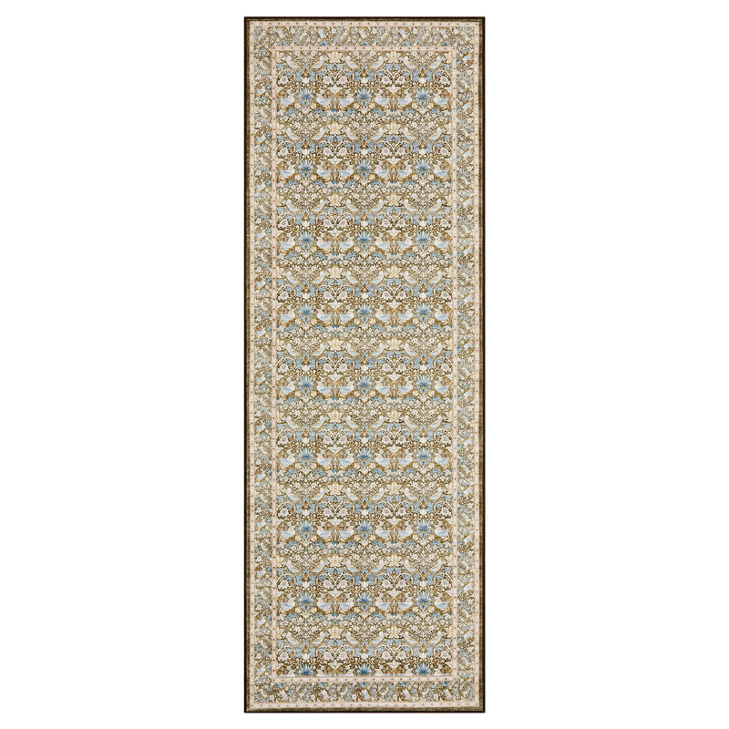 Vintage Area Rug Indoor Washable Taupe Rug Boho Distressed Retro Carpet for Living Room Non Slip Indoor Low Pile Soft Bedroom Dining Room Home Office