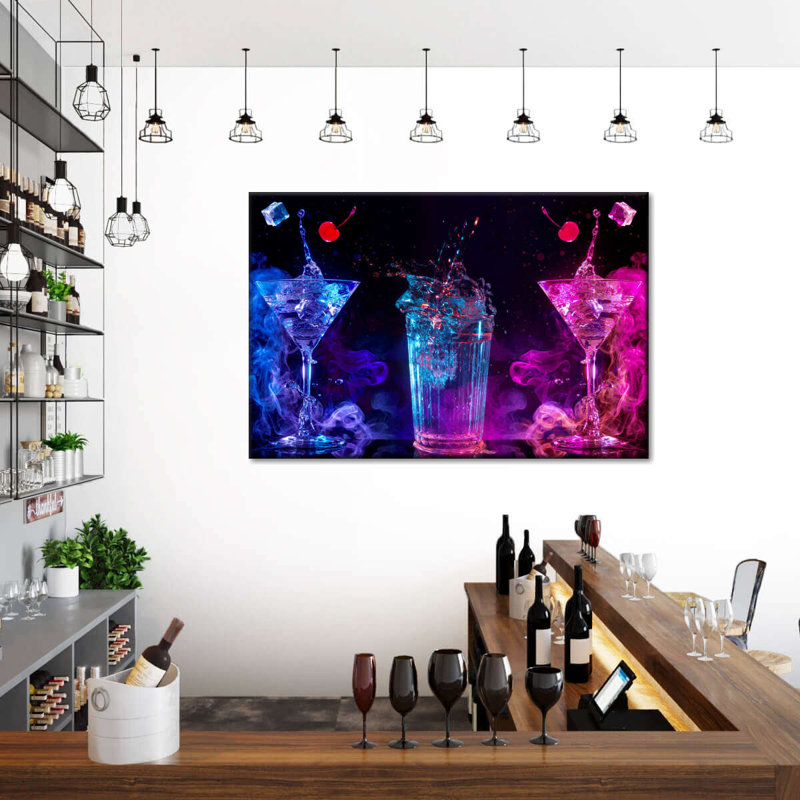 Fête de cocktail sur toile, H 24 po x l 36 po x P 1,25 po
