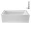 Baignoire en alcôve en acrylique blanc brillant avec drain extérieur 66 po x 34 po Streamline-108298499