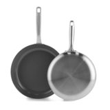 GreenPan Chatham Tri-Ply Stainless Steel Healthy Ceramic Nonstick 10" and 12" Frying Pan Skillet Set, PFAS-Free, Induction Suitable, Dishwasher Safe