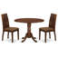 L'ensemble 3 pièces de table et chaises de cuisine comprend une table de salle à manger ronde avec Dropleaf et 2 chaises de salle à manger, 42 po x 42 po, babeurre et cerise-85590817-100150957-85590816