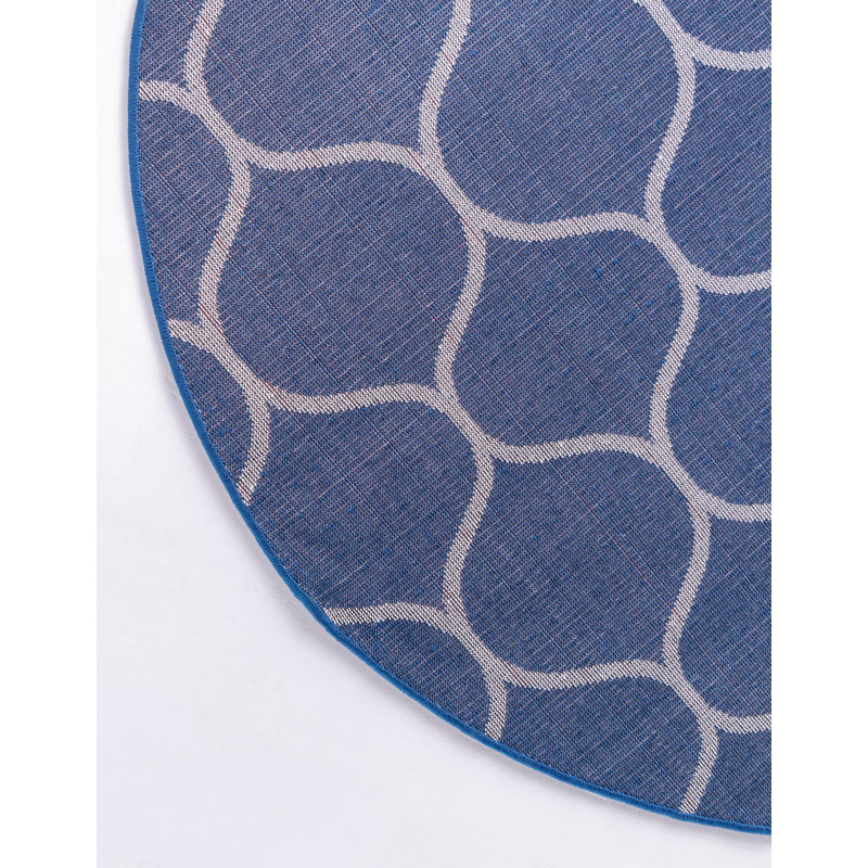 Llanet Geometric Indoor Rug, Round 4'1"