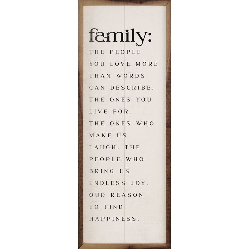 «Family The People You Love White» sur bois, H 24 po x l 8 po