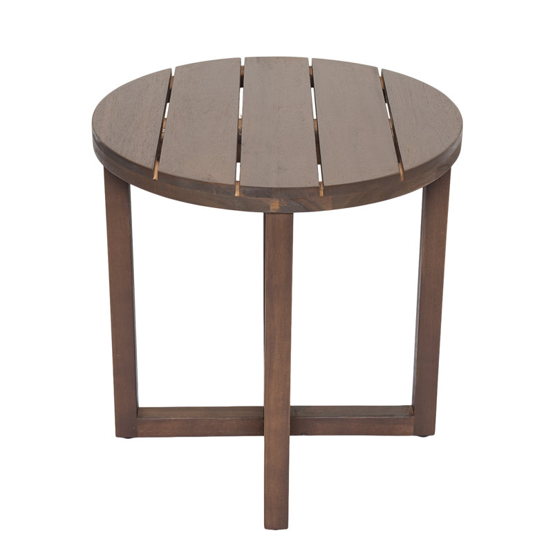 Table d'appoint en bois massif Tranice, Dark Oak