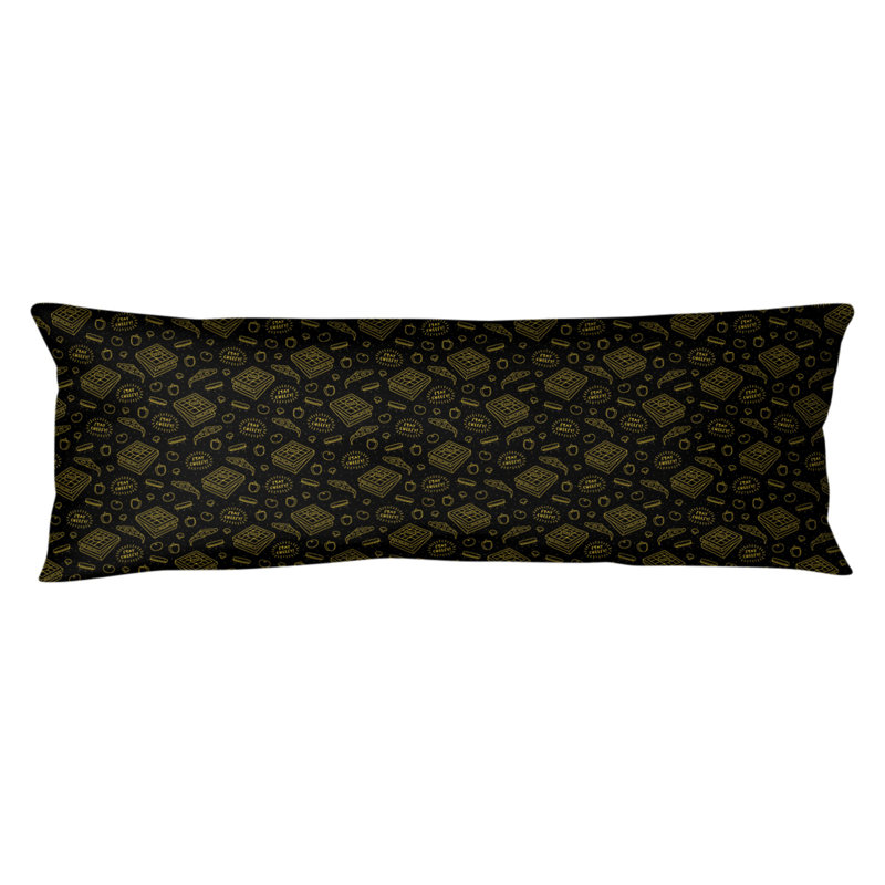 Valerton Polyester Pillow, Black/Yellow, Aaden