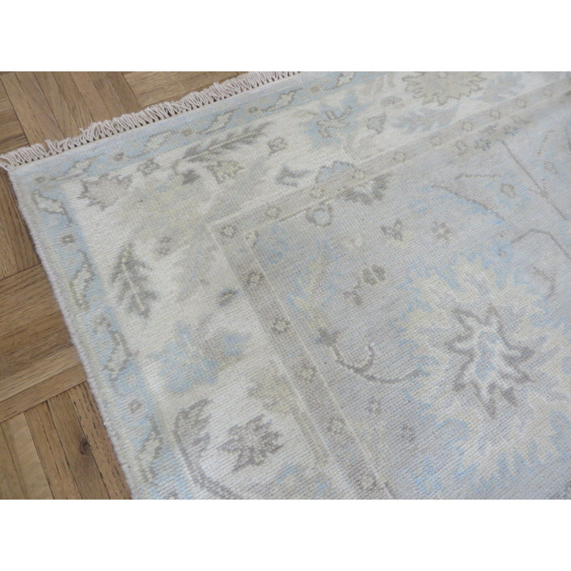 Tapis décoratif en laine noué à la main de conception unique 4 pi 1 po x 6 pi Broadhurst