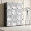 Armoire de rangement modulaire à 12 cubes - Organisateur en plastique et en métal robuste avec portes translucides, panneaux imperméables, assemblage facile pour la maison, le bureau, la chambre à coucher et le salon - couleur noire