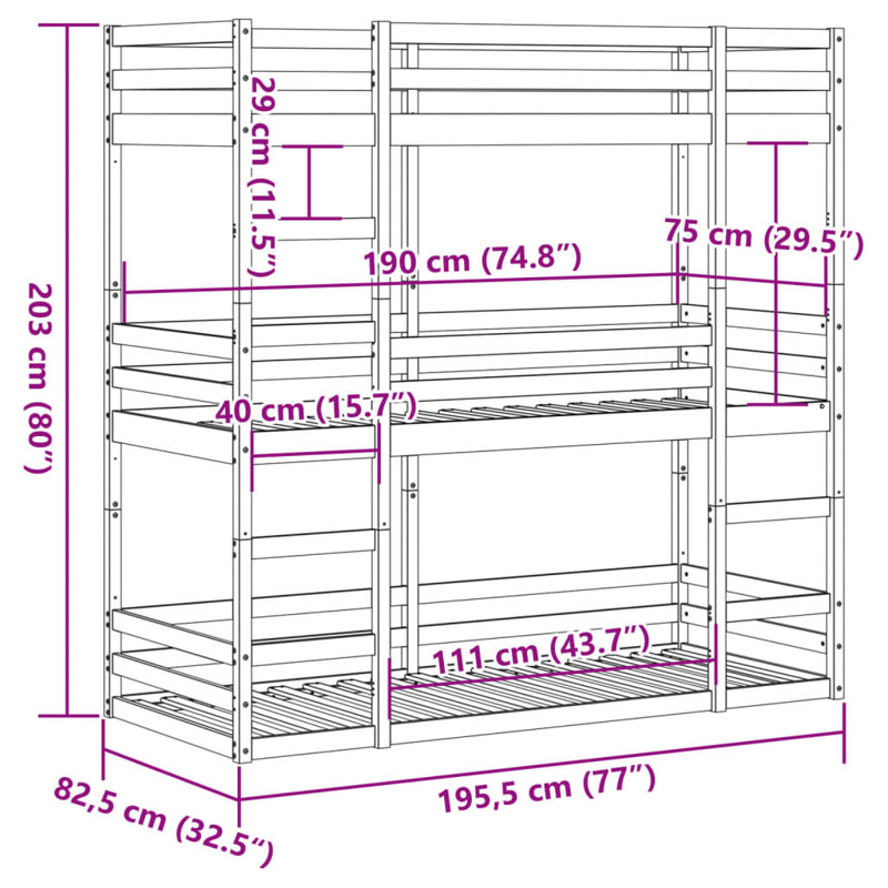 Vakhtang Solid Wood Bed, White