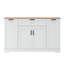 Buffet de rangement multifonctionnel, table de salle à manger extensible, tablettes réglables, support coulissant à 3 niveaux, îlot de cuisine pour la cuisine, la salle à manger et le salon (blanc)-1253771441