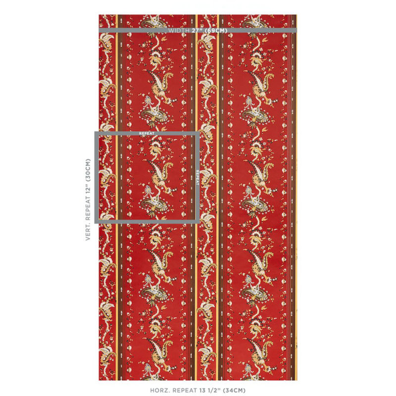 Elena Paisley Stripe Wallpaper, Pompeii