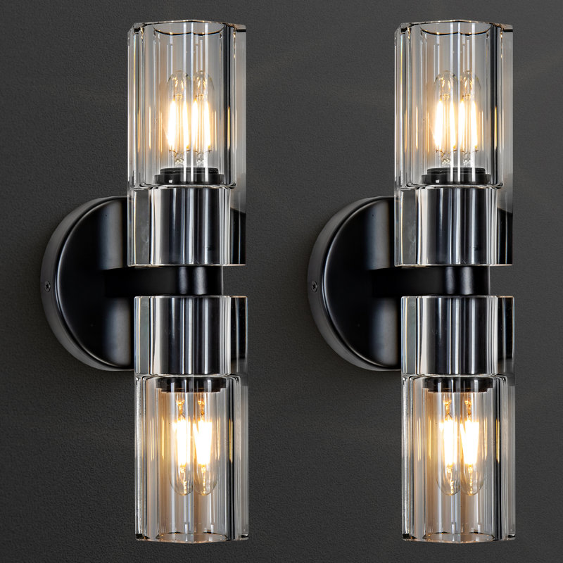Dela Solid Brass Armed Sconce, Black