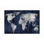 The World - Silver On Blue by Russell Brennan - Print on Canvas-101336052-42161316
