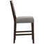 Tabourets de bar gris (de 2), décoration de salle à manger, siège rembourré doux et 2 tabourets à pieds carrés robustes, conception transitionnelle, dossier confortable, mélange de tissus de couleur bois