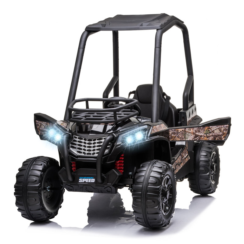Black 12-Volt Kids Electric Ride-On UTV with Remote Control