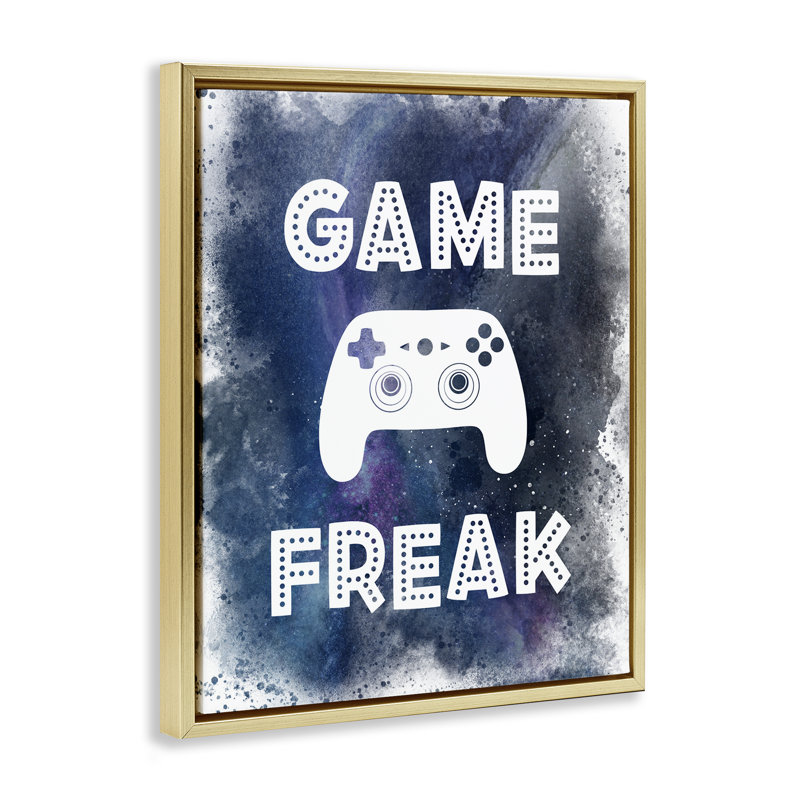 Cadre flottant Game Freak Splash, design par Marcus Prime, H 21 po x l 17 po, Cadre flottant métallique doré