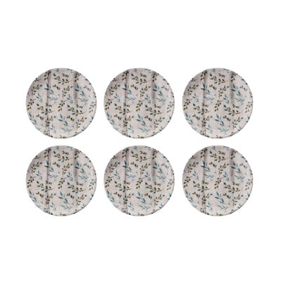 Elegant Service Plate Set (6 Pieces), 100% Ceramic, 10.0 x 10.0 x 1.0 inches | Dishwasher & Microwave Safe | Perfect for Formal Dining or Everyday Use, Durable and Stylish Design for Any Table Setting