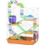Cage à hamster à 5 niveaux avec tubes, tunnels, poignée de transport portable, orange, plat de nourriture amélioré, bouteille d'eau, roue d'exercice pour petits hamsters et accessoires