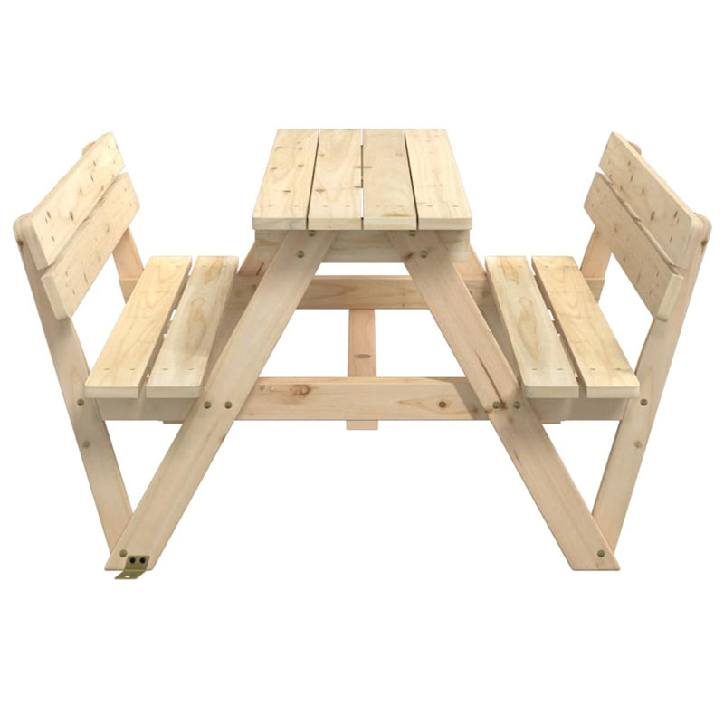 Gorvel Kids Solid Wood Rectangular and Chair Set, Brown