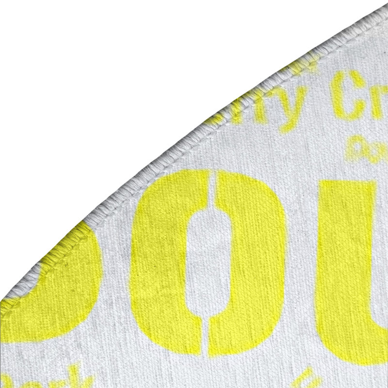 Tapis jaune à tissage plat, Rond 5 pi