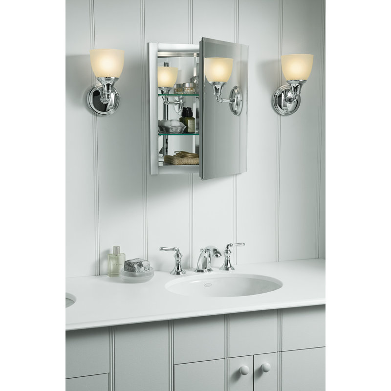 Derring Recessed Frameless Medicine Cabinet with 2 Adjustable Shelves and Interior Mirror