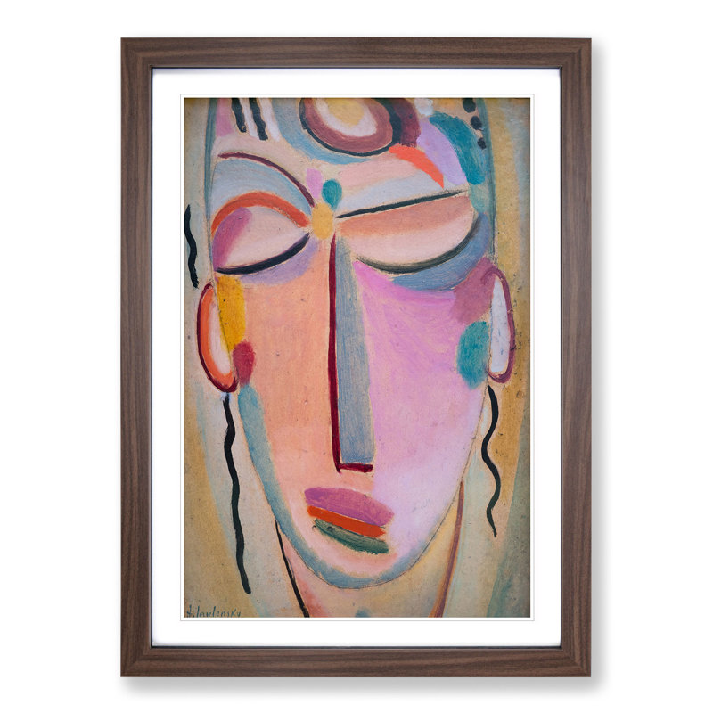Meditation Vol.1 by Alexej Von Jawlensky - Picture Frame Painting, Walnut Framed, 48cm H x 36cm W x 2cm D