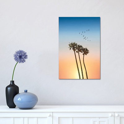 Palm Trees at Sunset 1 Piece Wrapped Canvas Wall Art