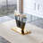 9-Piece Modern Glam Dining Set with 71" Tempered Glass Table and Vegan Leather Cantilever Chairs-1270441463-1270660728-1270690281