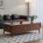 Modern rectangular solid wood coffee table-436864350