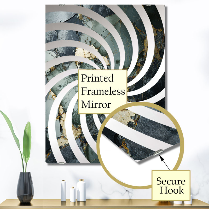 Lathgertha - Grand miroir mural en marbre abstrait MIR137843, 40 po x 30 po