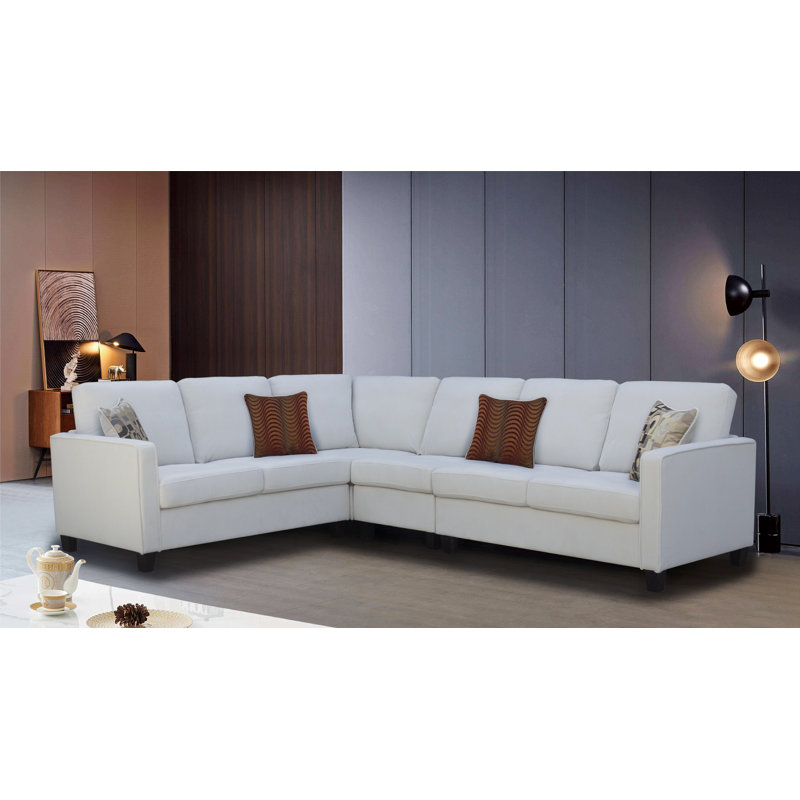 Canapé modulaire rembourré moderne, Polyester blanc