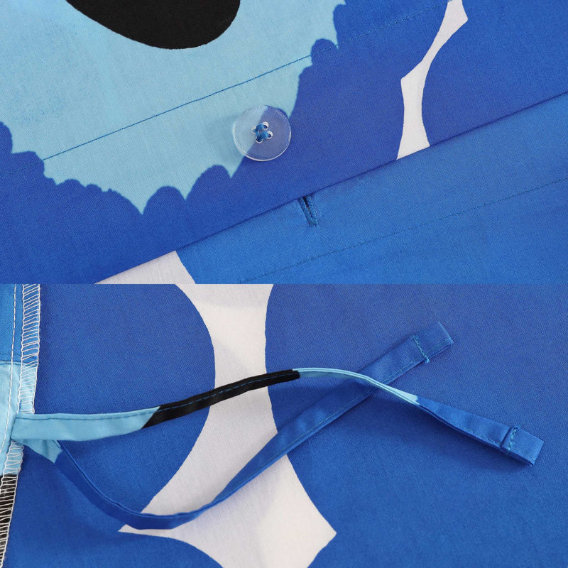 Marimekko Unikko Blue Cotton Duvet Cover Set