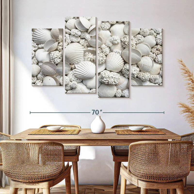 Coquillages blancs Aletra, H 42 po x l 68 po