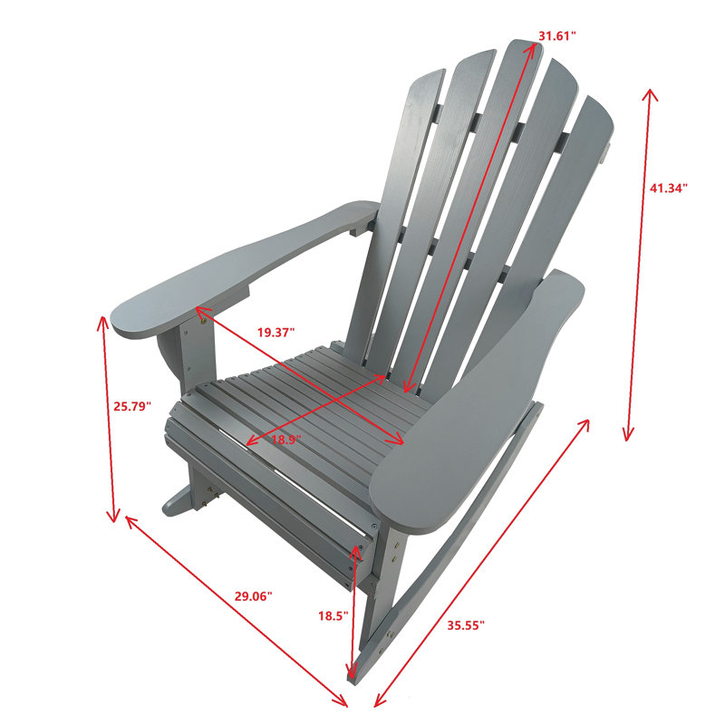 Chaise Adirondack pour enfants d'extérieur ou d'intérieur en bois, Gris