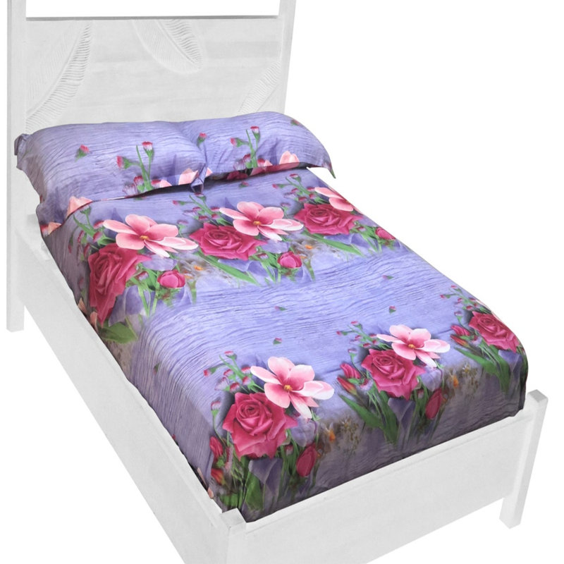 100% Linen Floral Sheet Set