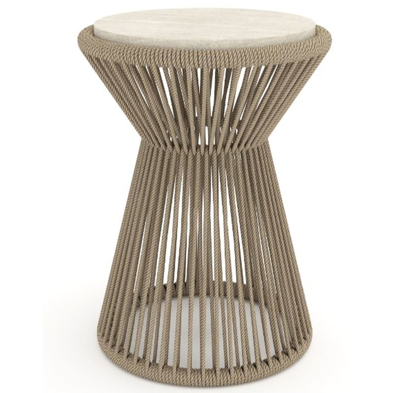 Table d'appoint en corde, poids du colis : 9,5 kg, compacte et polyvalente, idéale comme table d'appoint ou support pour plantes dans les petits espaces.