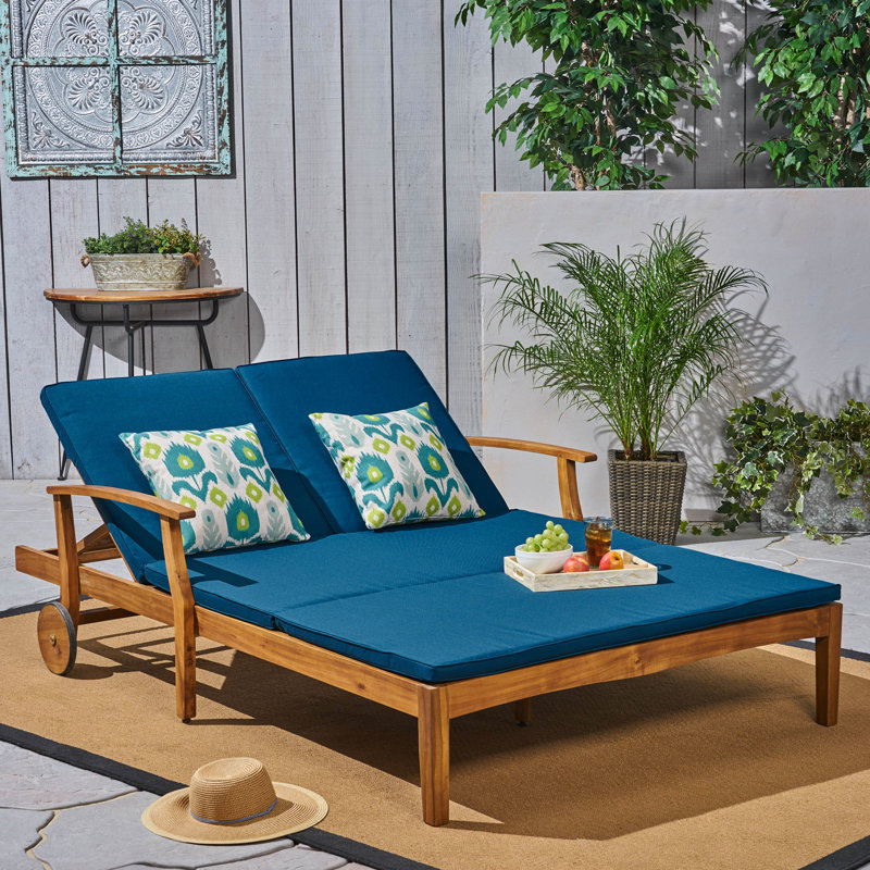 Double chaise longue - confortable et entièrement réglable pour la cour et la piscine
