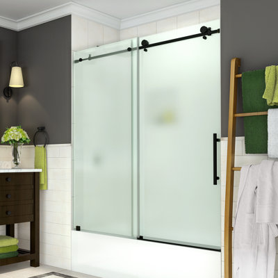 Coraline 29.5" W x 60" H Single Sliding Frameless Tub Door