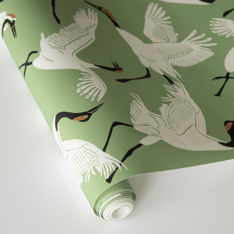 «Family of Cranes» par Novogratz, Vert Waverly