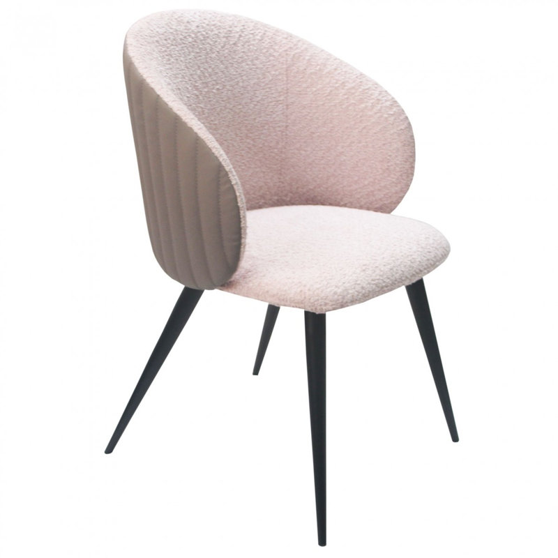 Fauteuil de salle à manger rembourré crème et noir