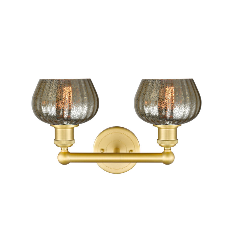 2 - Light Dimmable Vanity Light, Satin Gold, Mercury