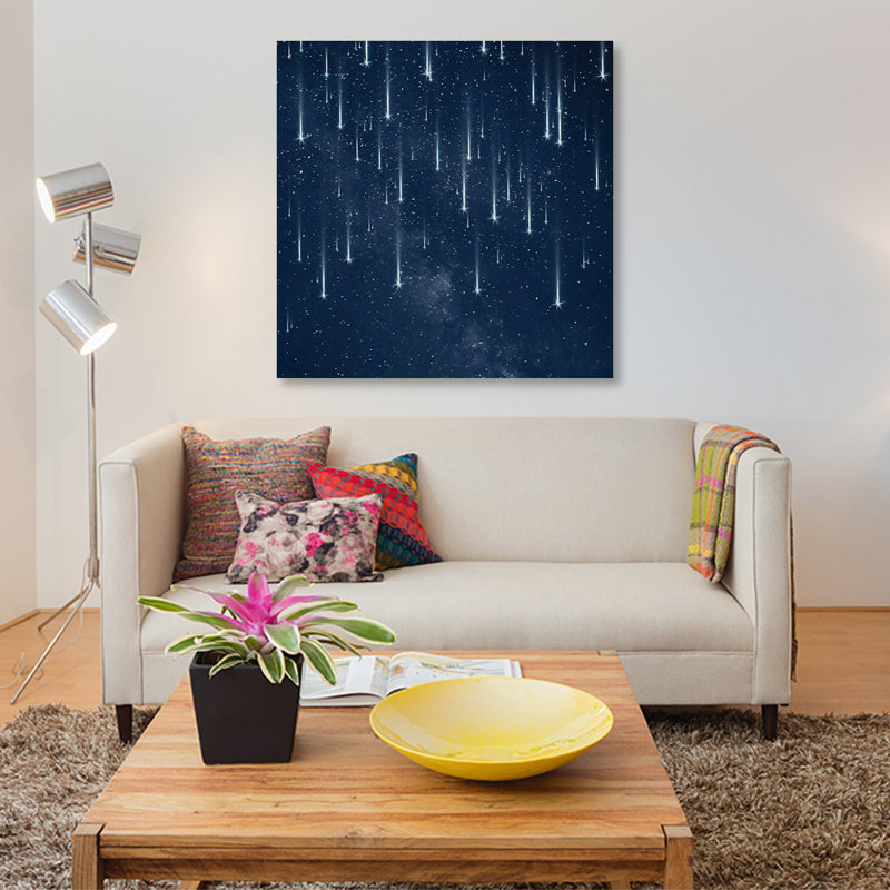 « chutes stars », impression sur toile, H 37 po x l 37 po x P 1,5 po, Toile tendue, Pas de tapis