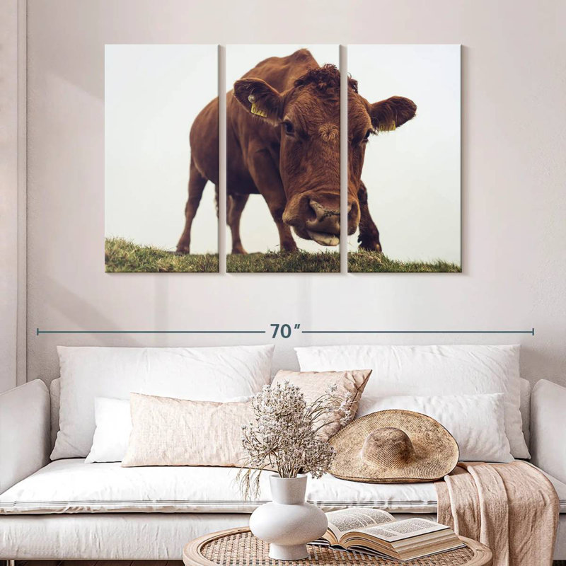Brampt Chocolate Cow Face, 32" H x 50" W