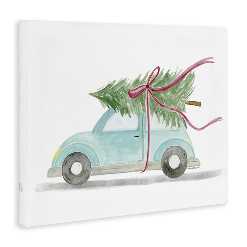 «Windblown Tree on Car», art mural par Rachel Nieman, H 16 po x l 20 po