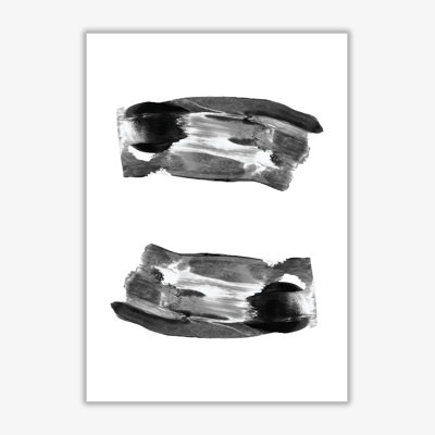 Black Abstract Paint Strokes - Print