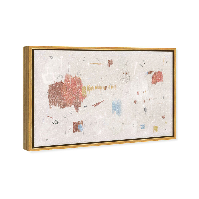 Expression Wall Canvas Abstract Print by Oliver Gal, Black Frame, 15 x 10, 37"H x 55"W, Gold Frame