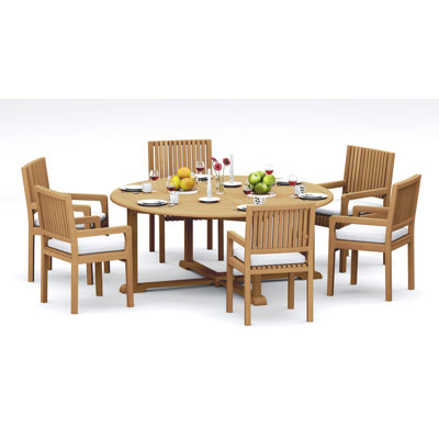 Maldives Teak Wood Patio Dining Set with Round Table