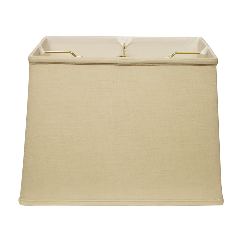 16" Throwback Rectangle Linen Lampshade, Tan, 11" H x 16" W x 10" D