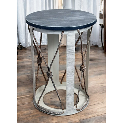 Table de bout cylindrique Cottage avec corde nouée