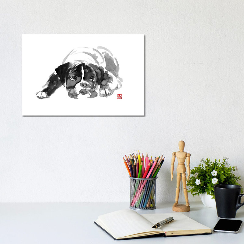 Bulldog II 1 Piece Wall Art on Canvas, 20.32 cm H x 30.48 cm W, Wrapped Canvas