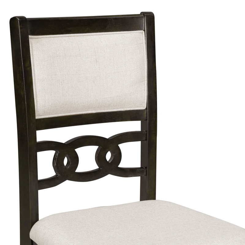 6 - Person Four Leg Dining Set, Espresso, Espresso/Gray, Espresso/Gray
